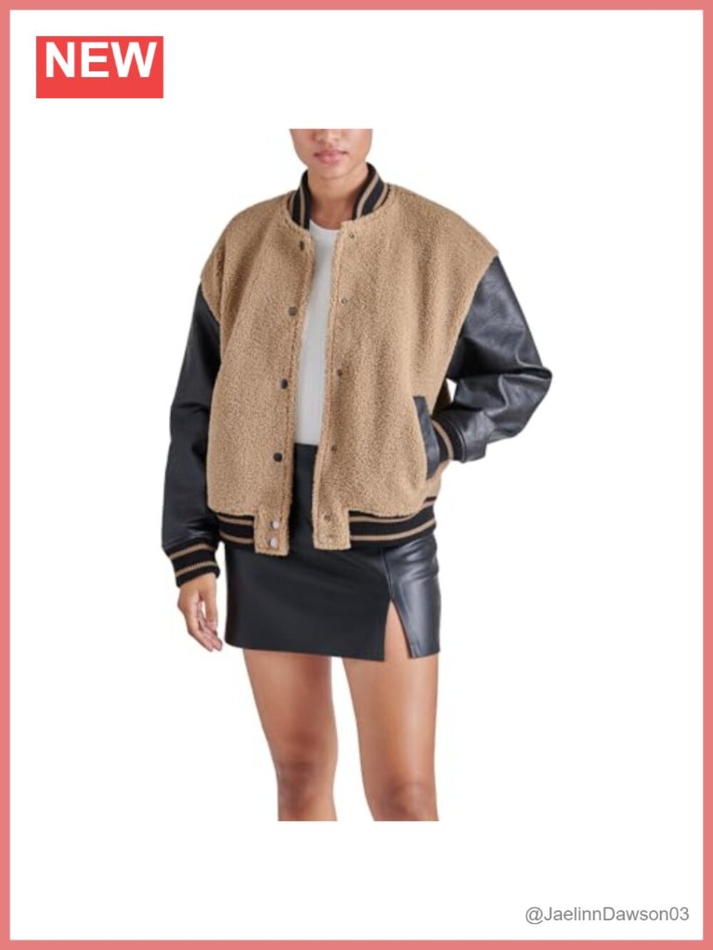 Steve Madden Florence Jacket Long Sleeve Loose Fit Aviator Casual Jacket